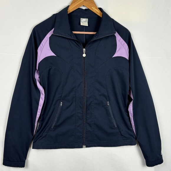 Nike Women FullZip Windbreaker Polyester Sz 8-10 Athleisure Golf Tennis Athletic - Picture 1 of 11
